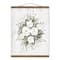Sage And White Florals 16" x 20" Teak Hanging Canvas